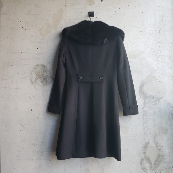 NWOT Ralph Lauren Faux Fur Collar Wool Coat -- Black (2 - XS/S) - Picture 3 of 8